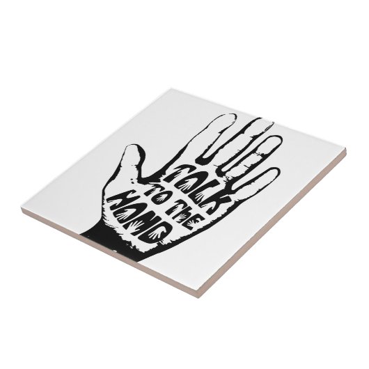 Praat met de hand tegeltje (Zijkant)