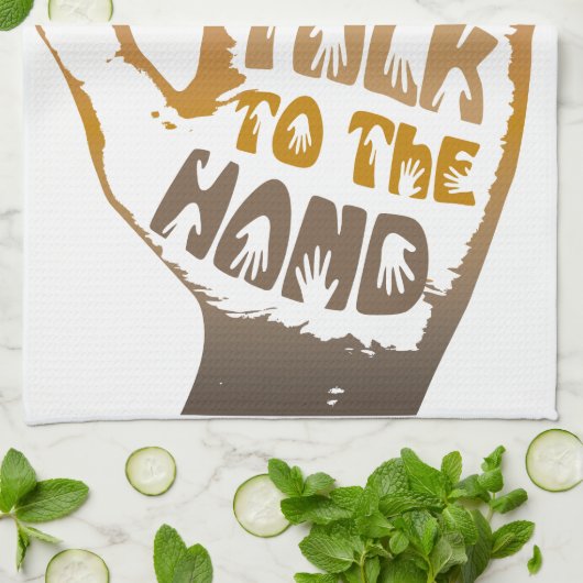 Praat met de hand theedoek (Gevouwen)