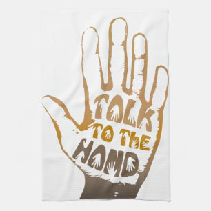 Praat met de hand theedoek