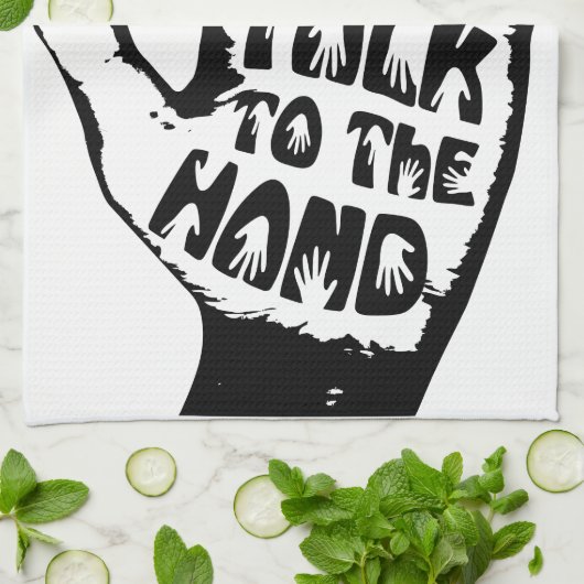 Praat met de hand theedoek (Gevouwen)