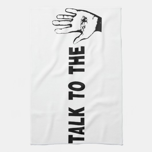 Praat met de hand theedoek (Verticaal)