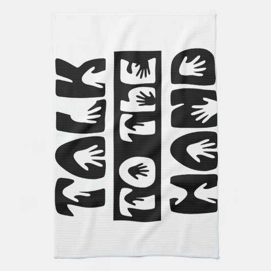 Praat met de hand theedoek (Verticaal)