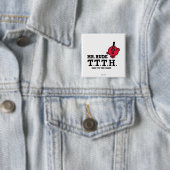 Praat met de hand vierkante button 5,1 cm (In situ)