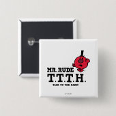 Praat met de hand vierkante button 5,1 cm (Voorkant /achterkant)