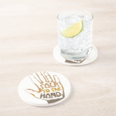 Praat met de hand zandsteen onderzetter (Zijkant)