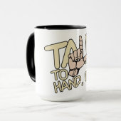 Praat met de handmatige mok - kies stijl, kleur (Voorkant links)