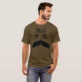 Praat met de Mustache - Donkere T-shirt (Voorkant volledig)