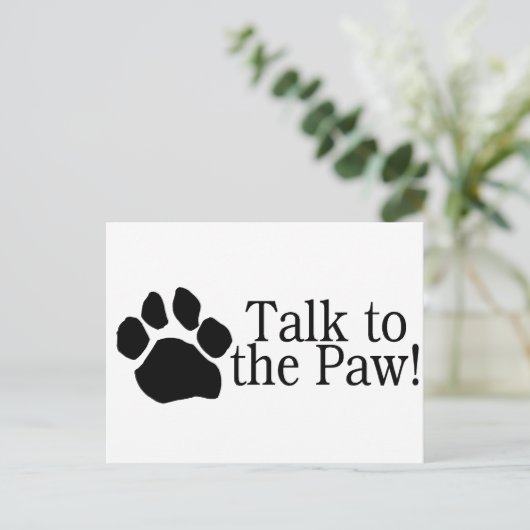 Praat met de poot briefkaart (Staand voorkant)