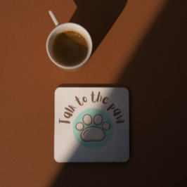 Praat met de poot geïllustreerde minimalistische k bier onderzetter