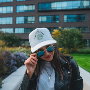 Praat met de poot geïllustreerde minimalistische k trucker pet