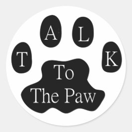 Praat met de poot ronde sticker