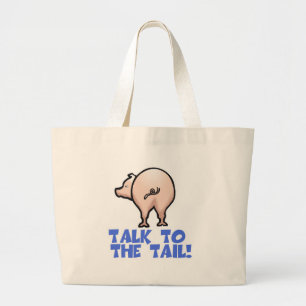 Praat met de Staart Biggetje Varken Grote Tote Bag