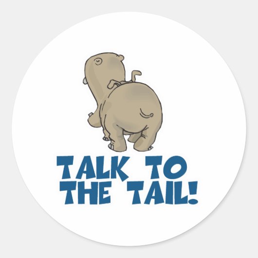 Praat met de Tail Hippo Ronde Sticker (Voorkant)