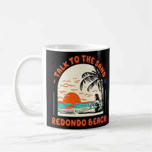 Praat met de zand Redondo Beach Ocean California Koffiemok