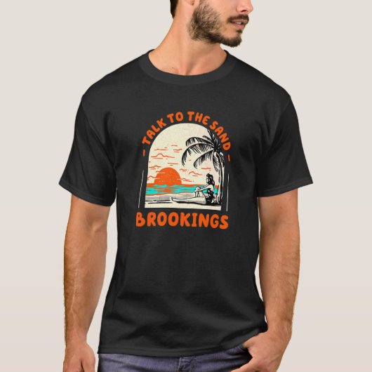 Praat met de Zandbrookings Beach Oregon Ocean Summ T-shirt (Voorkant)