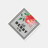 Praat met Derby Me Red Rose op Gingham Servet (Hoek)