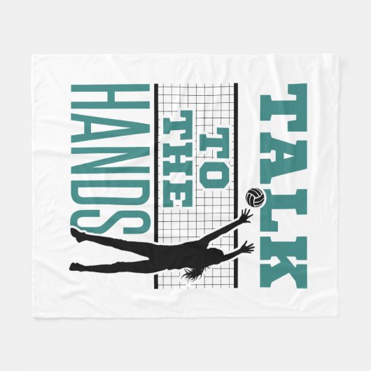 Praat met Funny Volleyball Middle Blocker Fleece Deken (Voorkant (Horizontaal))