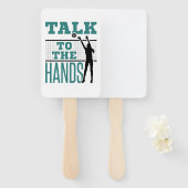 Praat met Funny Volleyball Middle Blocker Handwaaier (Voorkant en achterkant)