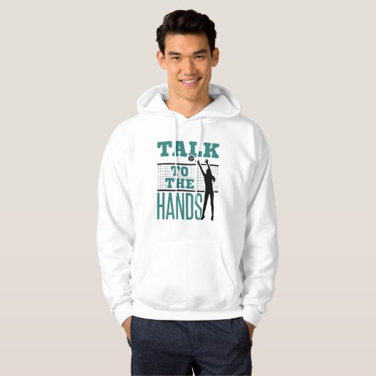 Praat met Funny Volleyball Middle Blocker Hoodie (Voorkant volledig)