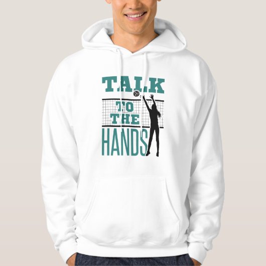 Praat met Funny Volleyball Middle Blocker Hoodie (Voorkant)