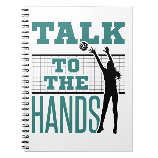 Praat met Funny Volleyball Middle Blocker Notitieboek (Voorkant)