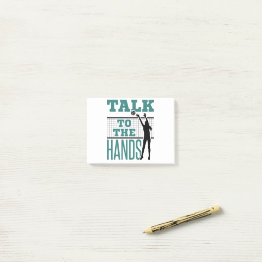 Praat met Funny Volleyball Middle Blocker Post-it® Notes (Op bureau)