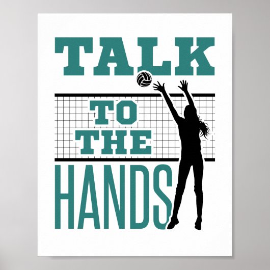 Praat met Funny Volleyball Middle Blocker Poster (Voorkant)