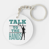 Praat met Funny Volleyball Middle Blocker Sleutelhanger (Achterkant)