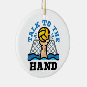 Praat met Hand Funny Water Polo Goalie Keramisch Ornament (Rechts)