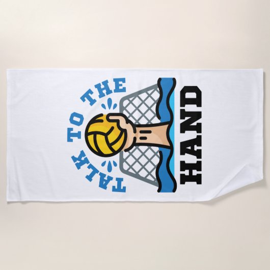 Praat met Hand Funny Water Polo Goalie Strandlaken (Voorkant)