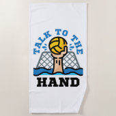 Praat met Hand Funny Water Polo Goalie Strandlaken (Voorkant)