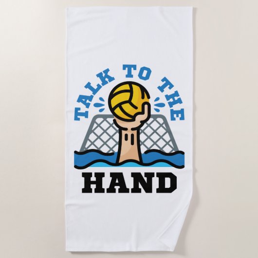 Praat met Hand Funny Water Polo Goalie Strandlaken (Voorkant)