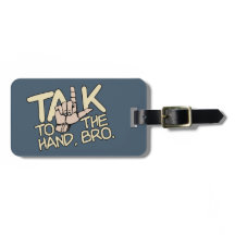 Praat met het handse aangepaste bagagelabel