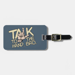 Praat met het handse aangepaste bagagelabel