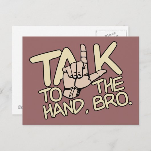 Praat met het handse aangepaste briefkaart (Voorkant / Achterkant)