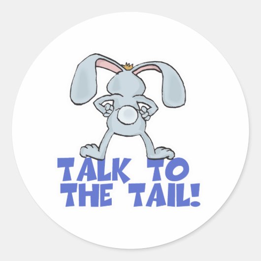 Praat met het Tail Bunny Rabbit Ronde Sticker (Voorkant)