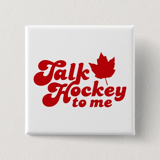 Praat met Hockey. Vierkante Button 5,1 Cm (Voorkant)