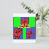 Praat met je handen! briefkaart (Staand voorkant)