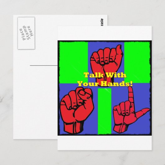 Praat met je handen! briefkaart (Voorkant / Achterkant)