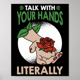 Praat met je handen Letterlijk Amerikaanse Gebaren Poster