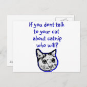 Praat met je kat over katje briefkaart (Voorkant / Achterkant)