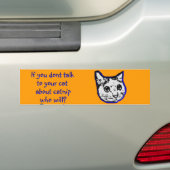 Praat met je kat over katje bumpersticker (Op auto)