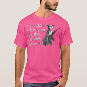 Praat met je pitbulldog over de veiligheid van het t-shirt