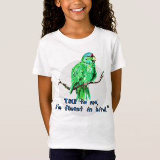 "Praat met me, ik ben vloeiend in de vogel." Parro T-shirt