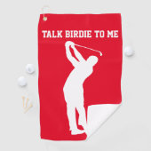 Praat met me over birdie golfhanddoek (Insitu)