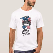 Praat met me over boodschapper Hair Bun T-shirt (Voorkant)