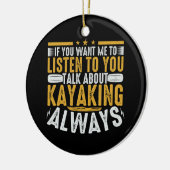 Praat met me over Kayaking Keramisch Ornament (Links)
