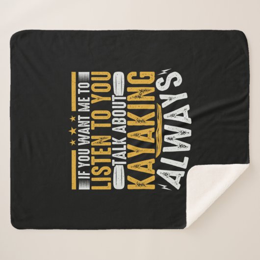 Praat met me over Kayaking Sherpa Deken (Voorkant (horizontaal))