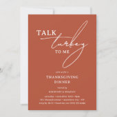 Praat met me over Turkije Modern Thanksgiving-dine Kaart (Voorkant)