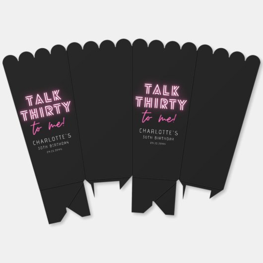 Praat met mij over 30e verjaardag Neon Pink Bedankdoosjes (Ongevouwen)